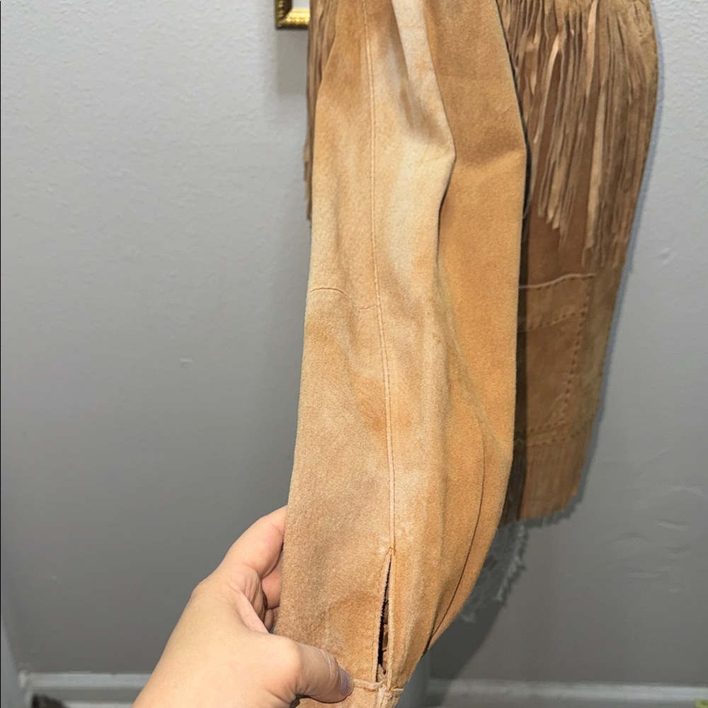 Chico's Camel Fringe Utility Jacket - Picture 6 of 10